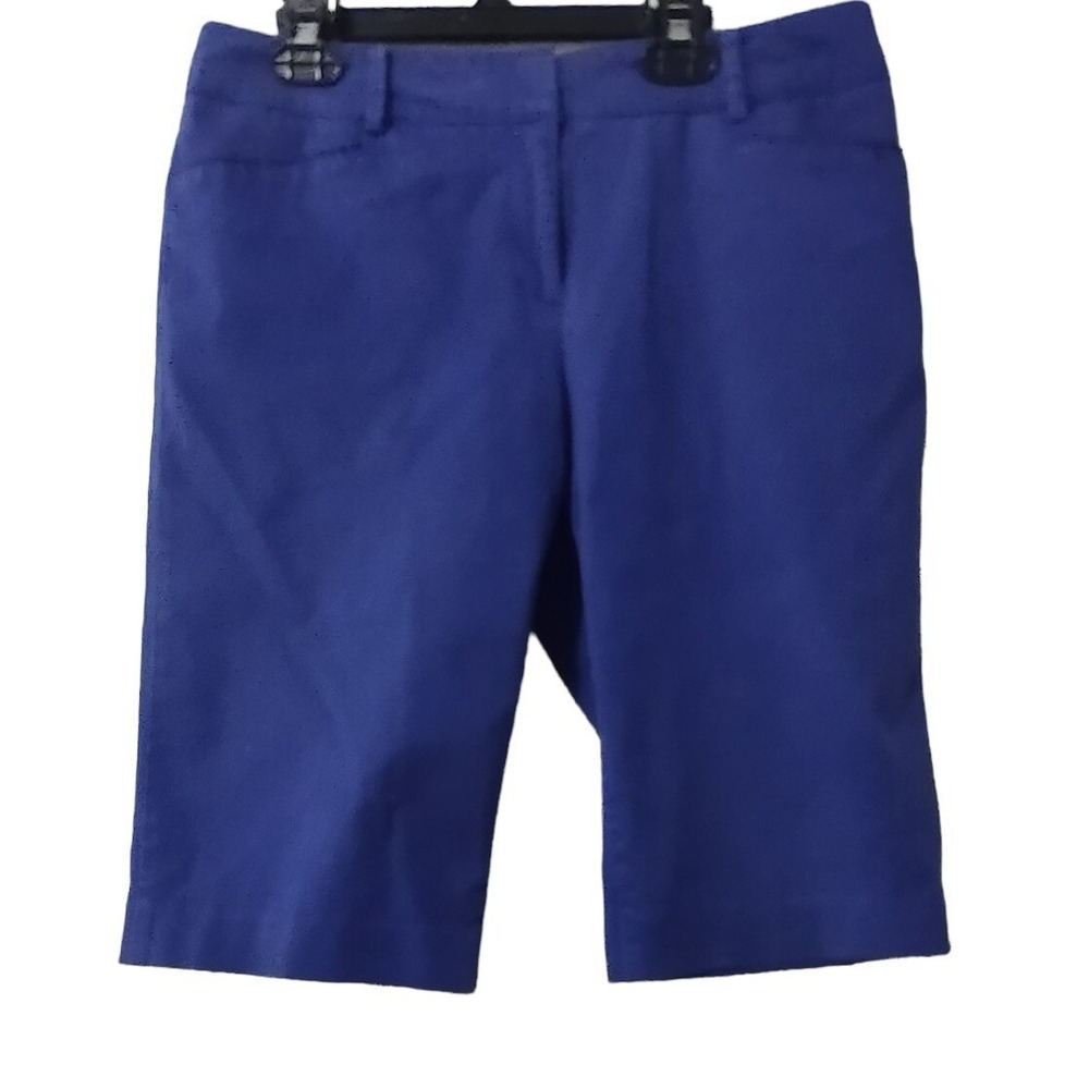 New York & Company Shorts Size 8 Women's Bermuda NYC Stretch Chino Pockets Blue_